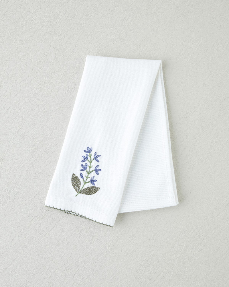 Petalia Pamuklu Nakışlı Kurulama Bezi 30x50 cm Mavi