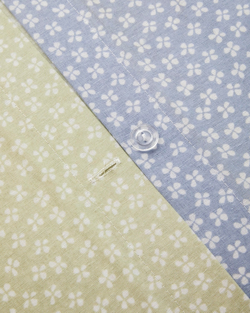 Petite Blossom Kolay Ütülenir Tek Kişilik Nevresim Takımı 160x220 cm Mavi - Yeşil