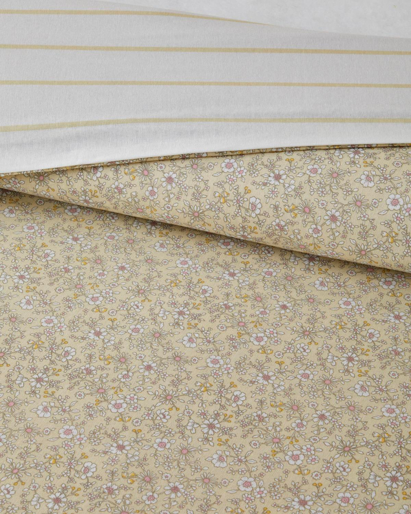 Petty Chic Kolay Ütülenir Çift Kişilik Nevresim Seti 200x220 cm Açık Sarı