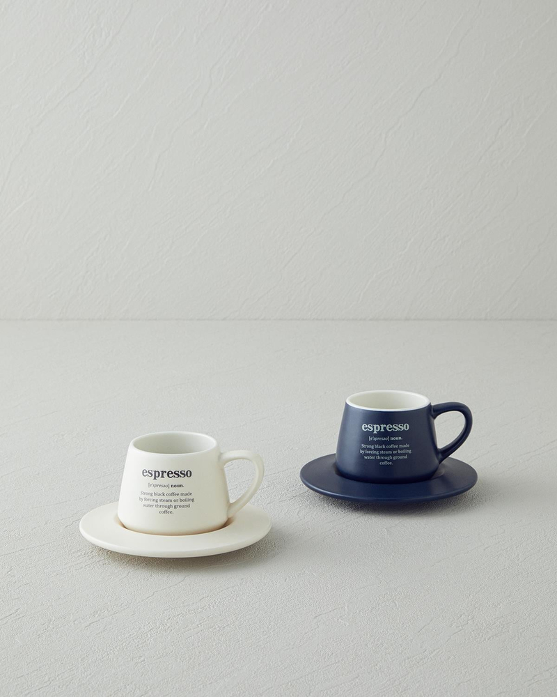 Phoebe New Bone China 4 Parça 2 Kişilik Kahve Fincan Takımı 90 ml Lacivert - Krem