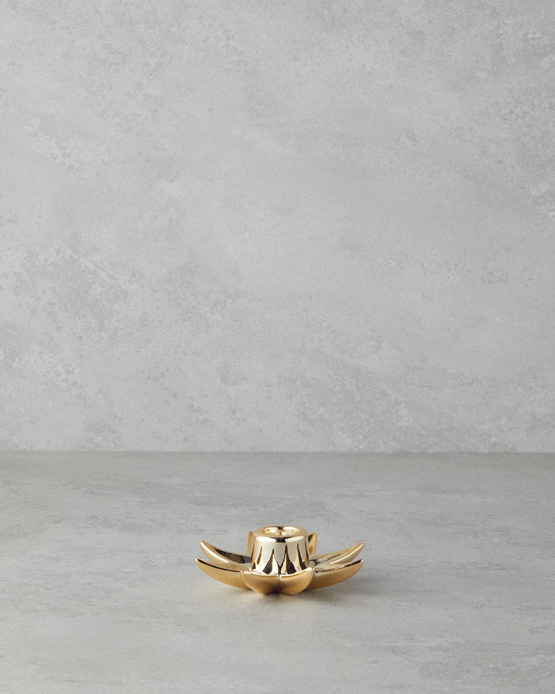 Pia Yılbaşı Mumluk 10x10x3 cm Gold