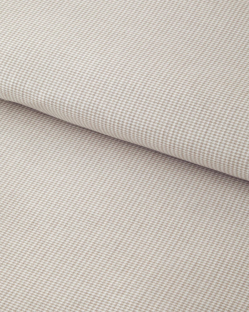 Pied de poule İpliği Boyalı King Size Nevresim Takımı 240x220 cm Bej