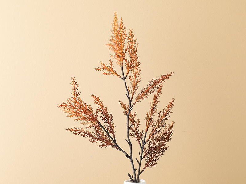 Pine Needle Tek Dal Yapay Çiçek Turuncu