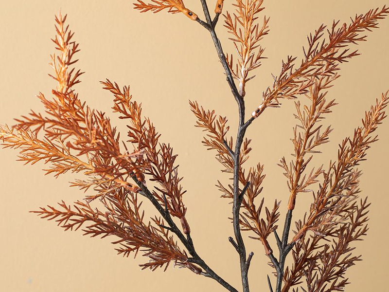 Pine Needle Tek Dal Yapay Çiçek Turuncu