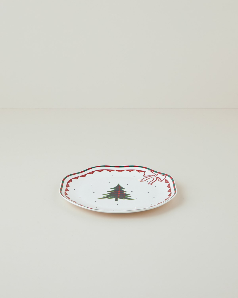 Pine Rhythm New Bone Pasta Tabağı 20 cm Kırmızı - Yeşil