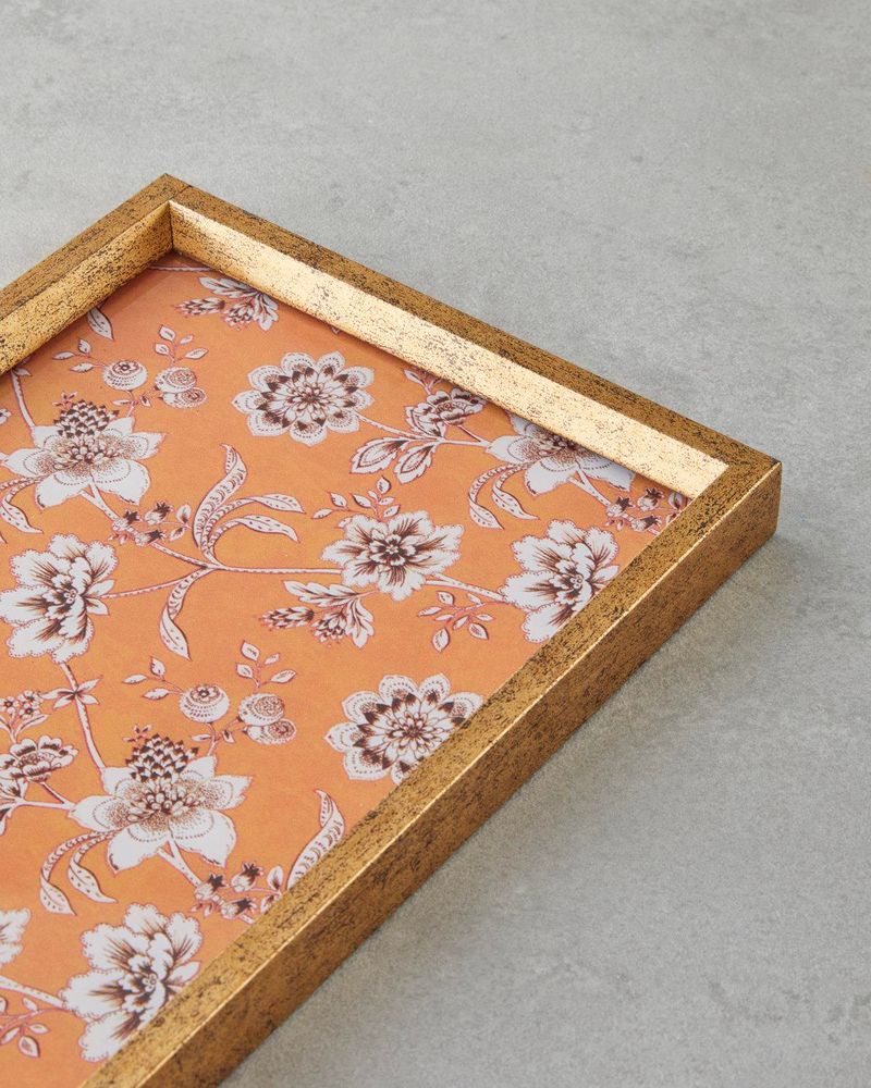 Pine Rose Dekoratif Tepsi 16x26 cm Turuncu
