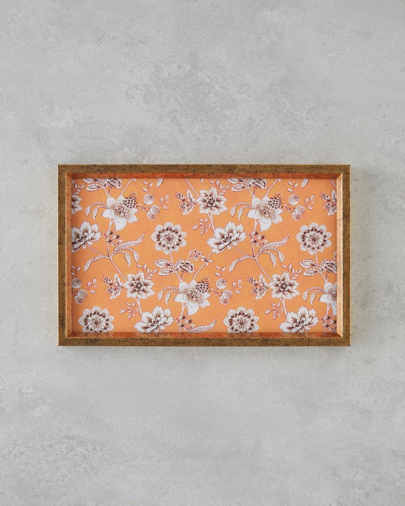 Pine Rose Dekoratif Tepsi 16x26 cm Turuncu