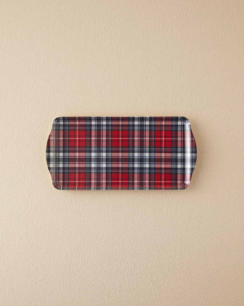 Plaid Melamin Tepsi Kırmızı