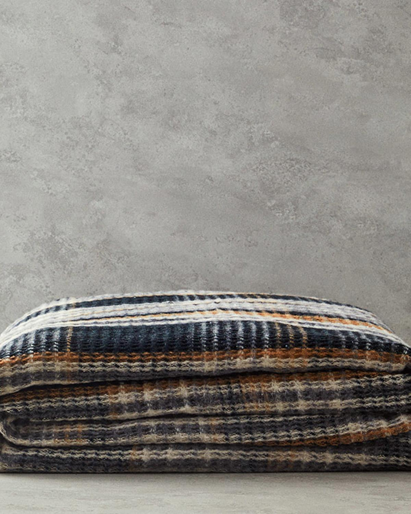 Plaid Waffle Scotch Çift Kişilik Battaniye Antrasit