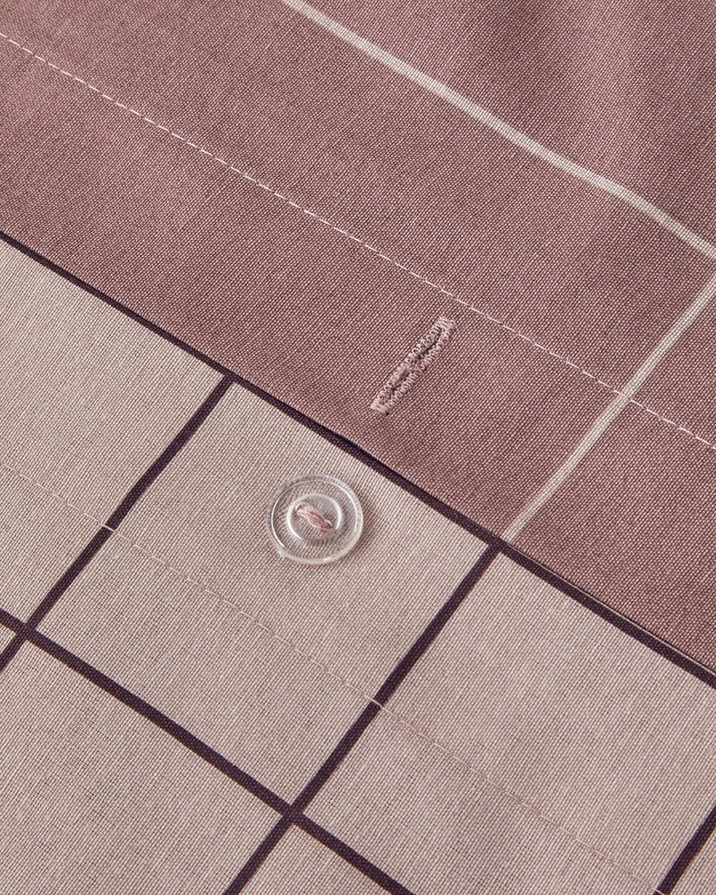 Plain Check Kolay Ütülenir Tek Kişilik Nevresim Seti 160x220 cm Açık Mürdüm