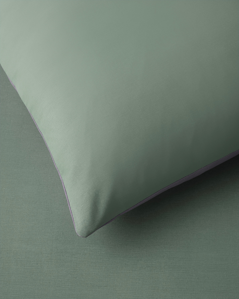 Plain Pamuk Çarşaflı Çift Kişilik Nevresim Takımı 200x220 cm Yeşil-mor