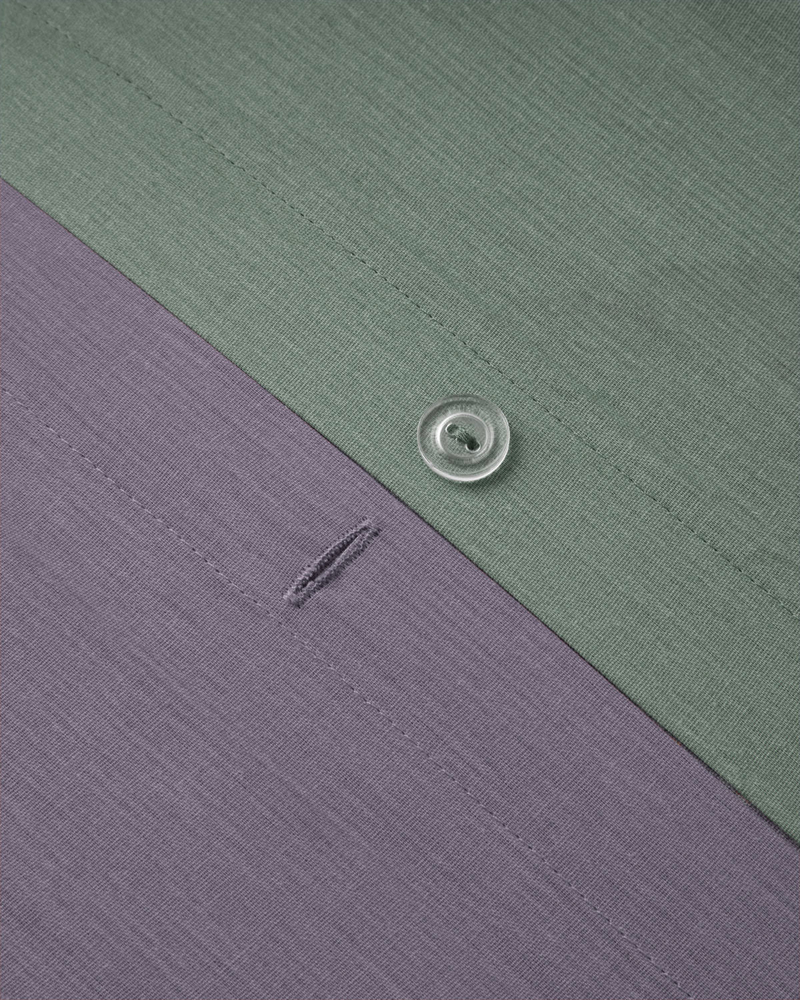 Plain Pamuk Çarşaflı Tek Kişilik Nevresim Takımı 160x220 cm Yeşil-mor