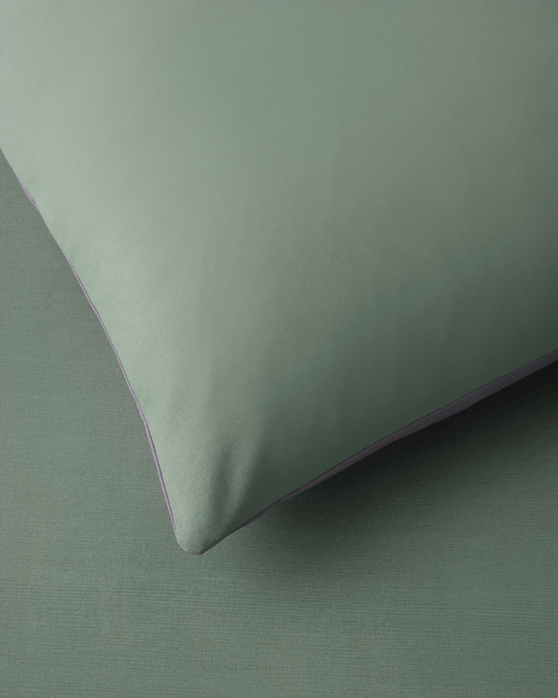 Plain Pamuk King Size Nevresim Takımı 240x220 cm Yeşil-mor