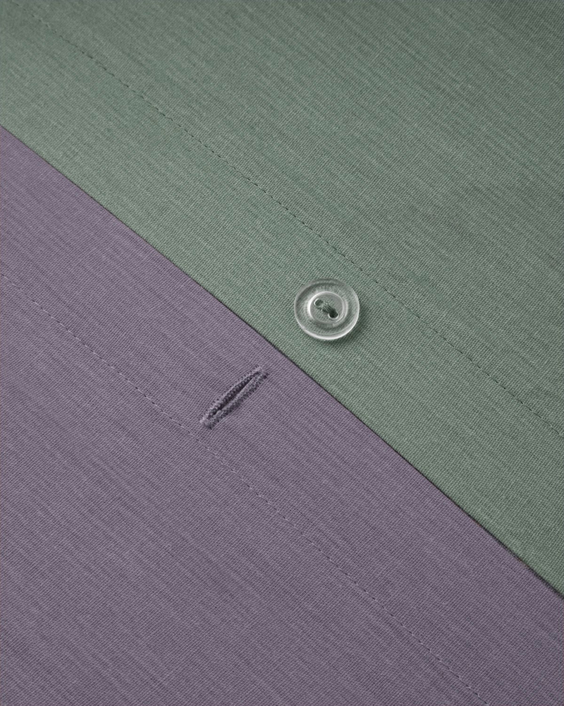 Plain Pamuk King Size Nevresim Takımı 240x220 cm Yeşil-mor