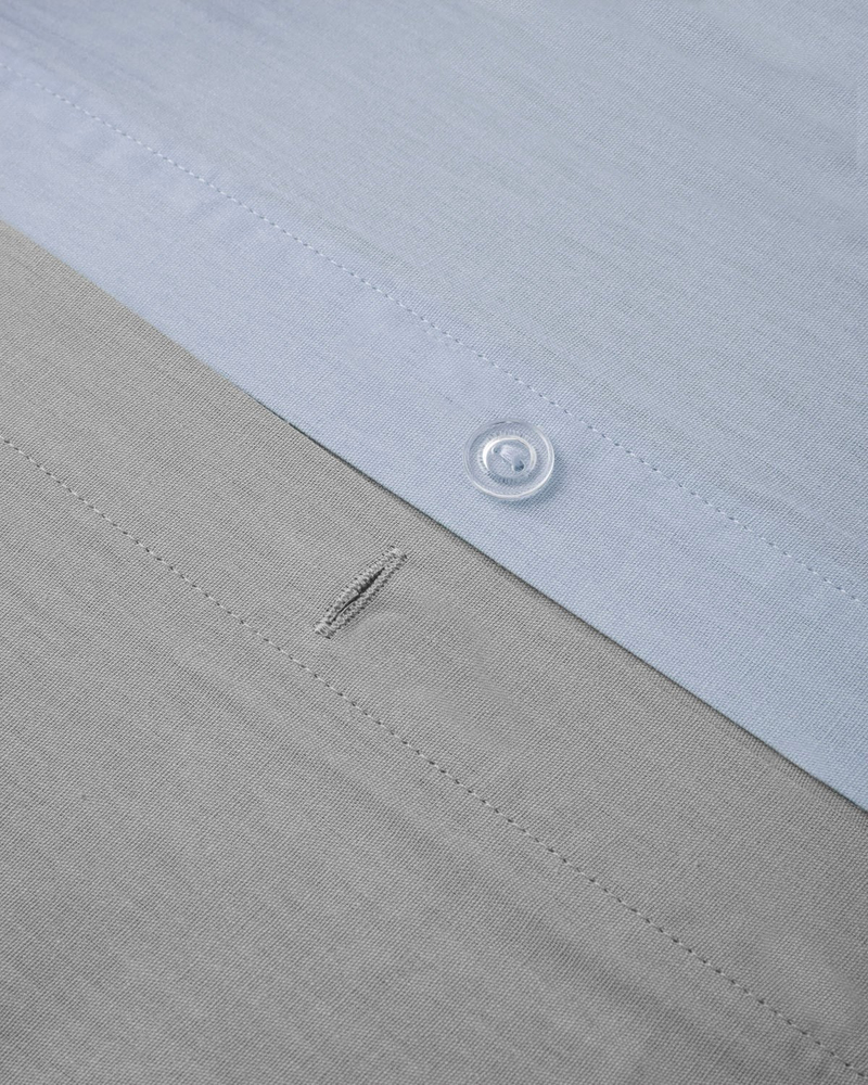 Plain Pamuk Tek Kişilik Nevresim Takımı 160x220 cm Mavi - Gri