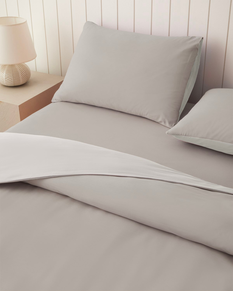 Plain Pamuk Tek Kişilik Nevresim Takımı 160x220 cm Taş Rengi-Ekru