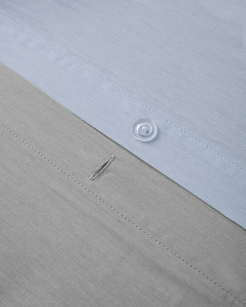 Plain Pamuk Tek Kişilik Nevresim Takımı 160x220 cm Mavi - Gri