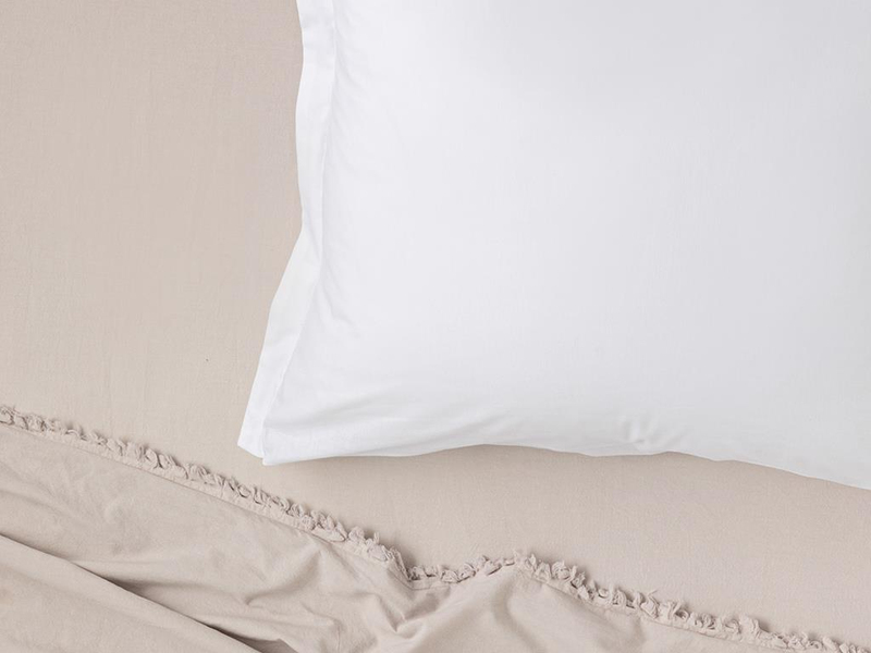 Plain Pamuklu Oxford Tekli Yastık Kılıfı Beyaz
