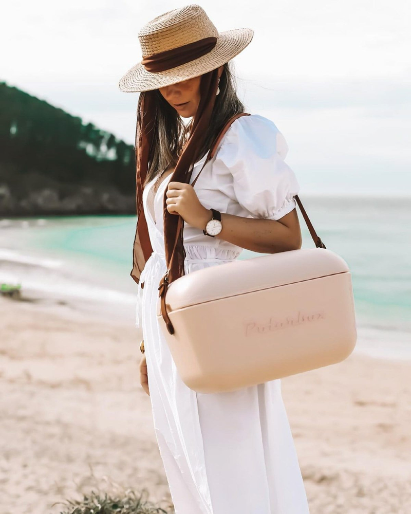 Polarbox Gold Edition Deri Kayışlı Soğuk ve Sıcak Saklama Termosu 20 L Pudra – Gold