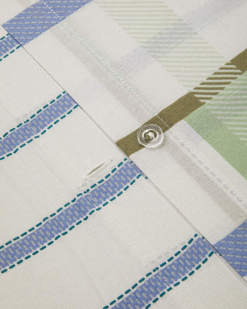 Pop Grid Kolay Ütülenir Super King Nevresim Seti 260x220 cm Mavi - Yeşil