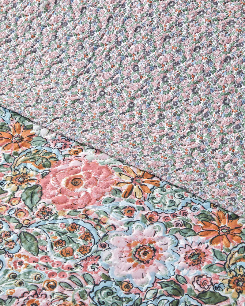 Poppy Happiness Çok Amaçlı King Size Yatak Örtüsü Takımı Pembe