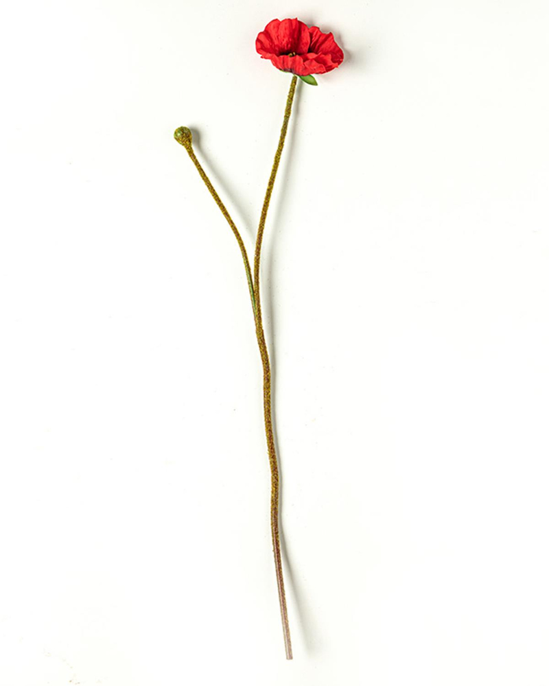Poppy Tek Dal Yapay Çiçek Kırmızı