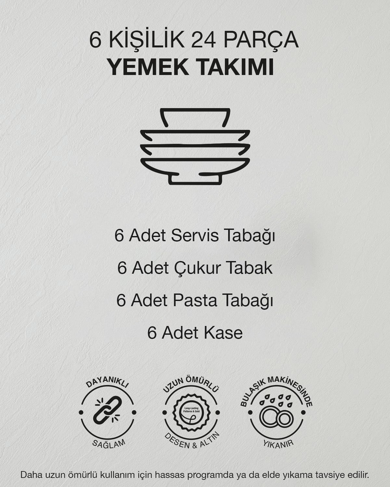 Preston Nova Porselen Yemek Takımı 24 Parça 6 Kişilik Yeşil