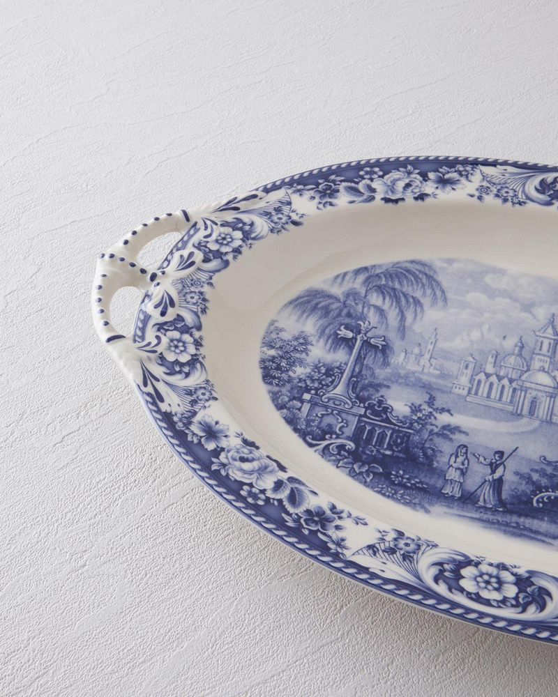 Preston Stoneware Kayık Tabak 36 cm Lacivert