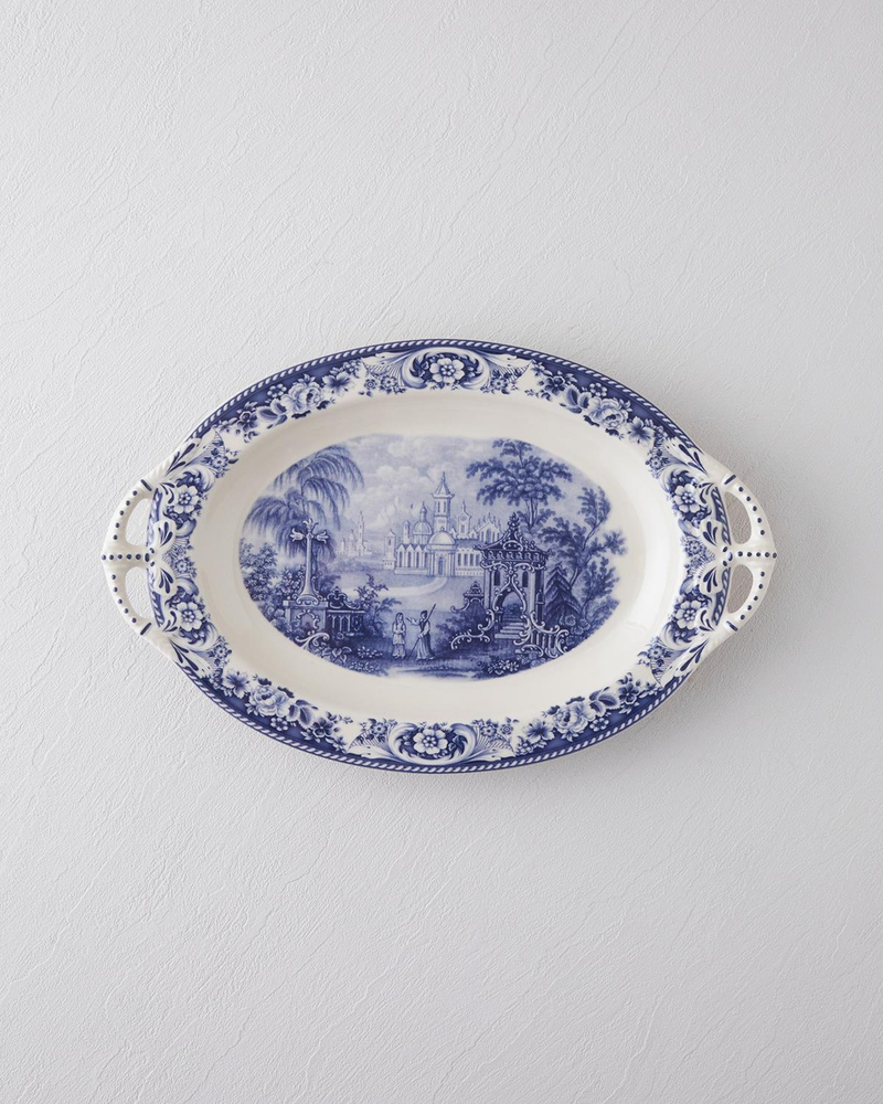 Preston Stoneware Kayık Tabak 36 cm Lacivert
