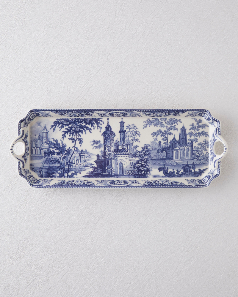 Preston Stoneware Kayık Tabak 38 cm Lacivert