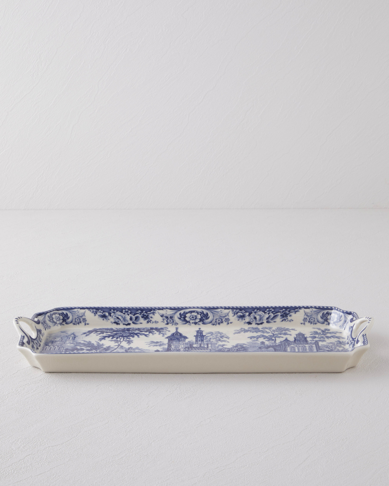 Preston Stoneware Kayık Tabak 38 cm Lacivert