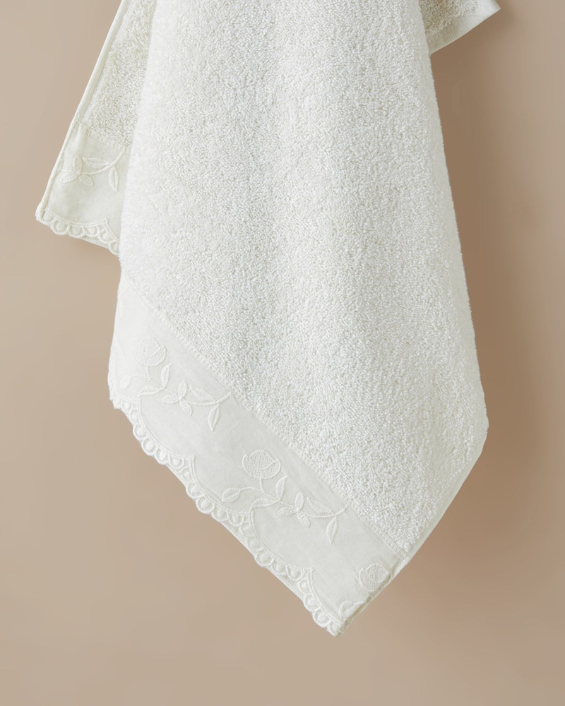 Pure Lace Pamuk Banyo Havlusu 90x150 cm Beyaz