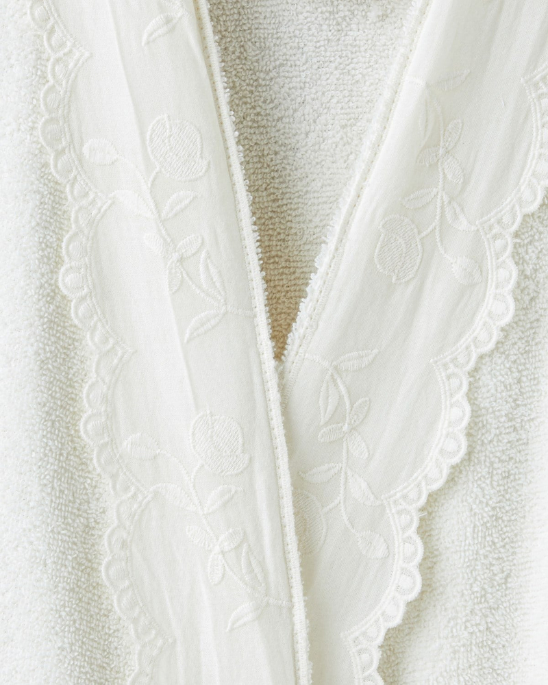 Pure Lace Pamuk Bornoz S-M Beyaz