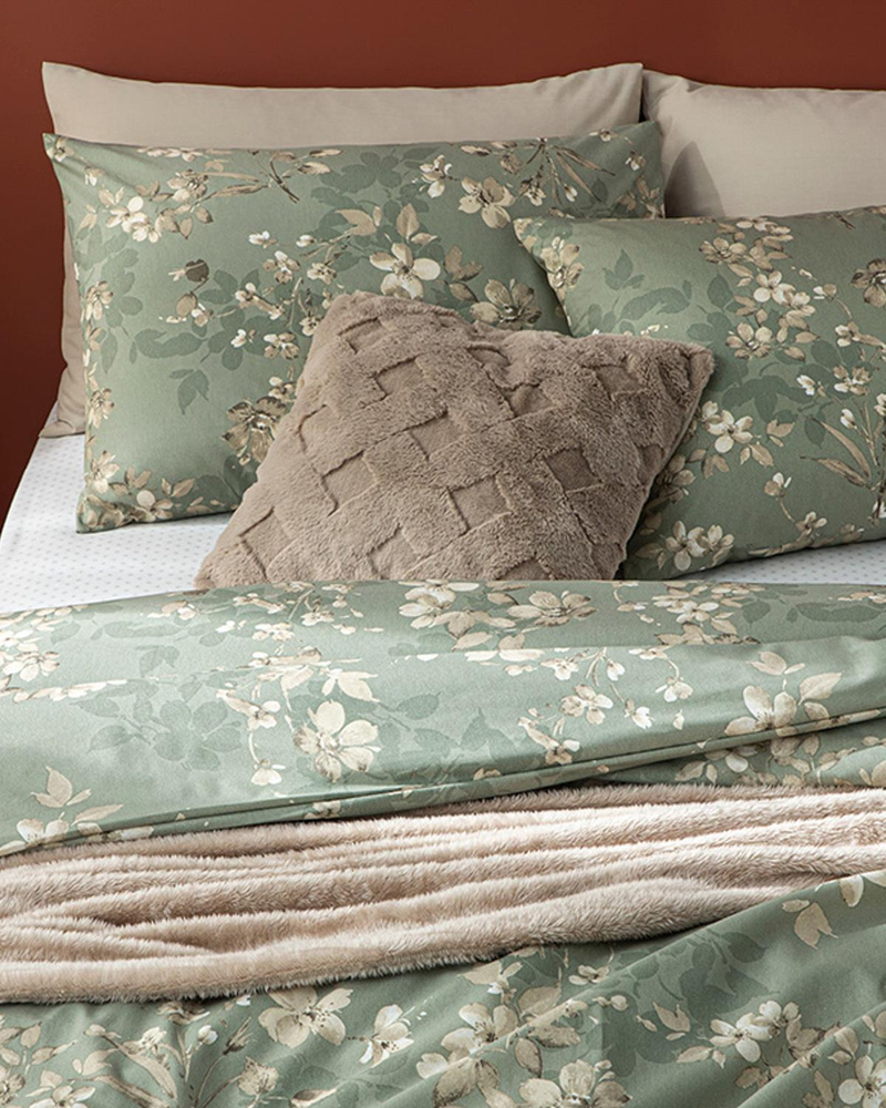 Pure Magnolia Kolay Ütülenir Çift Kişilik Nevresim Takımı 200x220 cm Yeşil