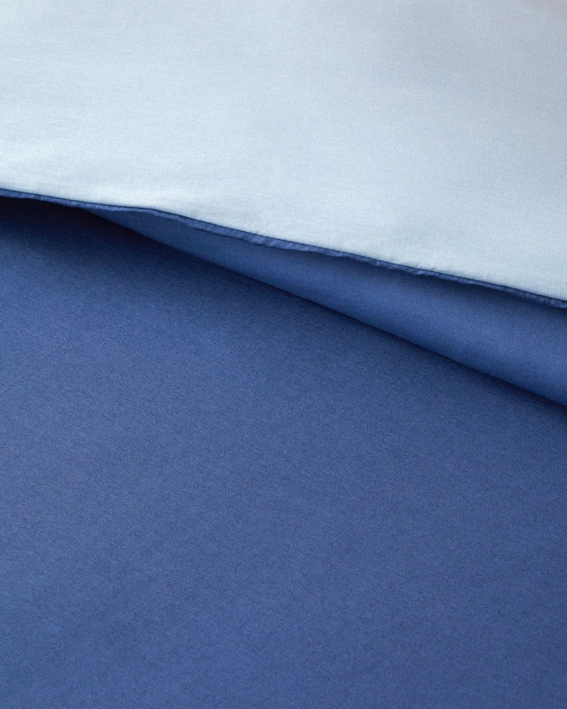 Pure Pamuk Çift Kişilik Nevresim 200x220 cm Açık Mavi-Gece Mavisi
