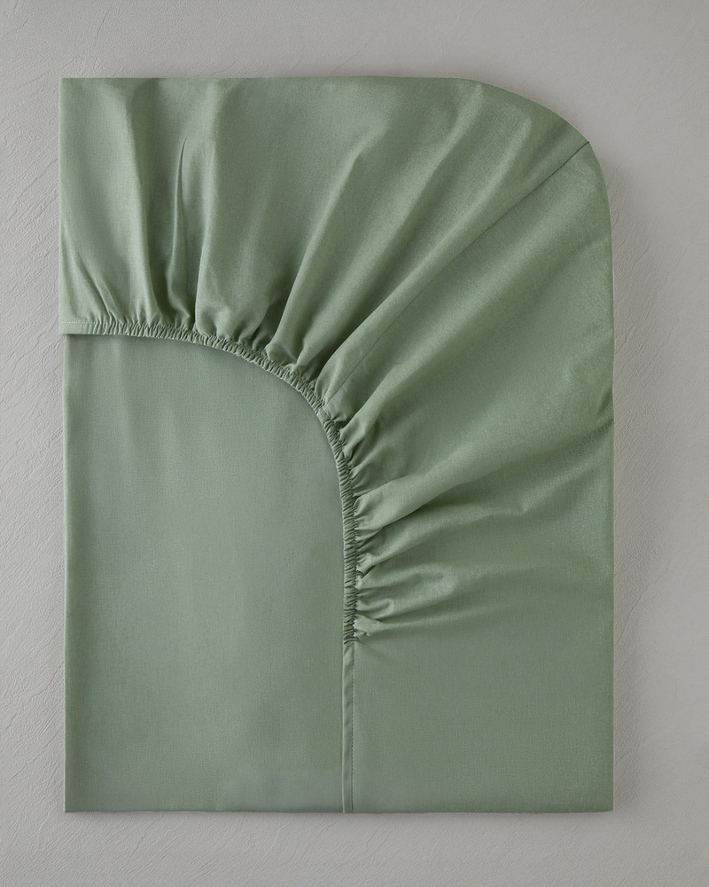 Pure Pamuklu Çift Kişilik Lastikli Çarşaf 160x200 cm Çağla Yeşili