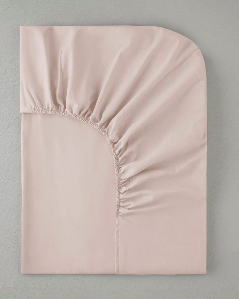Pure Pamuklu Çift Kişilik Lastikli Çarşaf 160x200 cm Toz Pembe