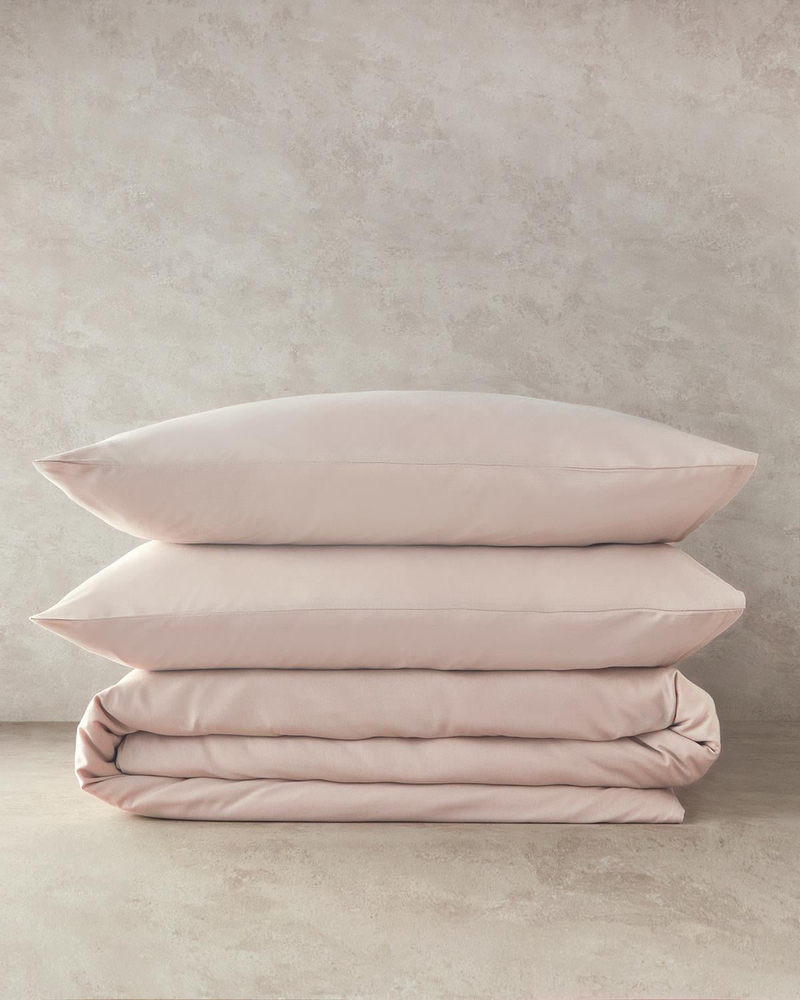 Pure Pamuklu Çift Kişilik Nevresim 200x220 cm Toz Pembe