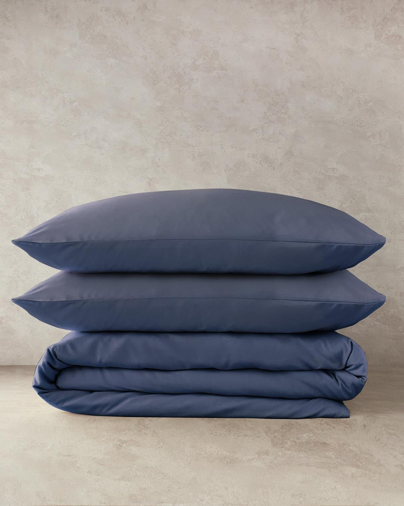 Pure Pamuklu King Size Nevresim 240x220 cm Gece Mavisi