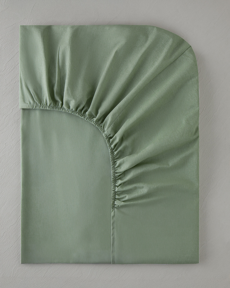 Pure Pamuklu Tek Kişilik Plus Lastikli Çarşaf 120x200 cm Çağla Yeşili