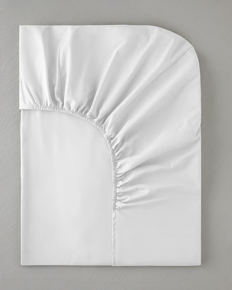 Pure Pamuklu Tek Kişilik Plus Lastikli Çarşaf 120x200 cm Beyaz