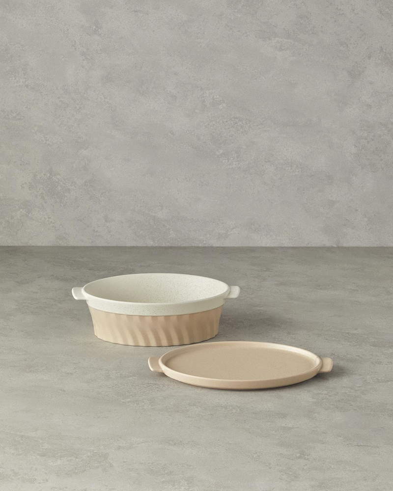 Pure Stoneware Oval Fırın Tenceresi 28x17,8x8 cm Krem