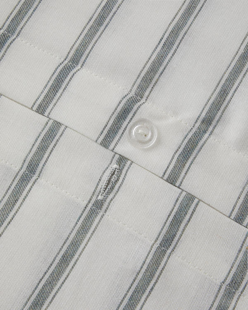 Pure Stripe İpliği Boyalı King Size Nevresim Takımı 240x220 cm Yeşil
