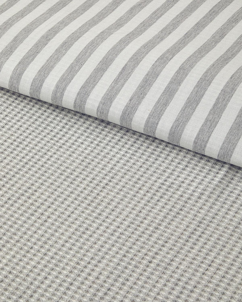 Pure Waffle İpliği Boyalı Çift Kişilik Nevresim Takımı 200x220 cm Gri
