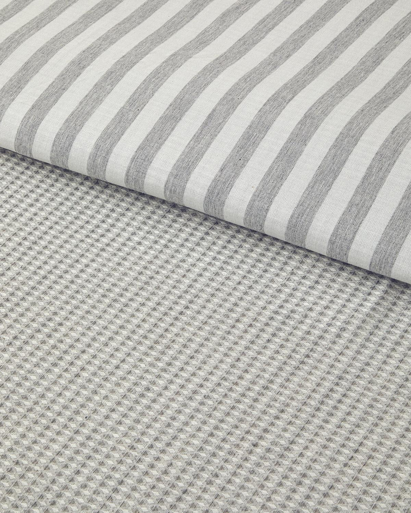 Pure Waffle İpliği Boyalı King Size Nevresim Takımı 240x220 cm Gri