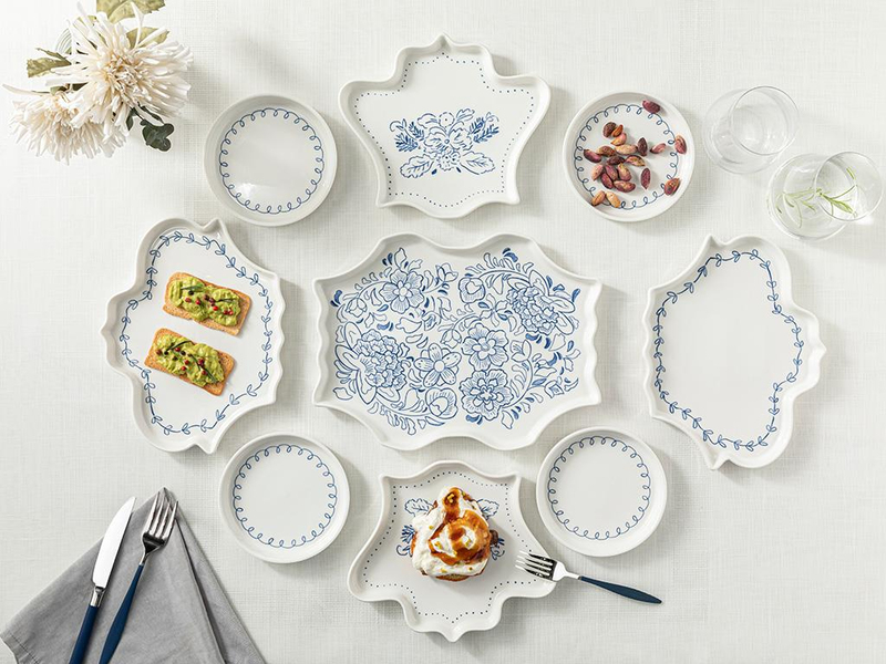 Puzzle New Bone China 4 Kişilik Sofra Seti 9 Parça Lacivert