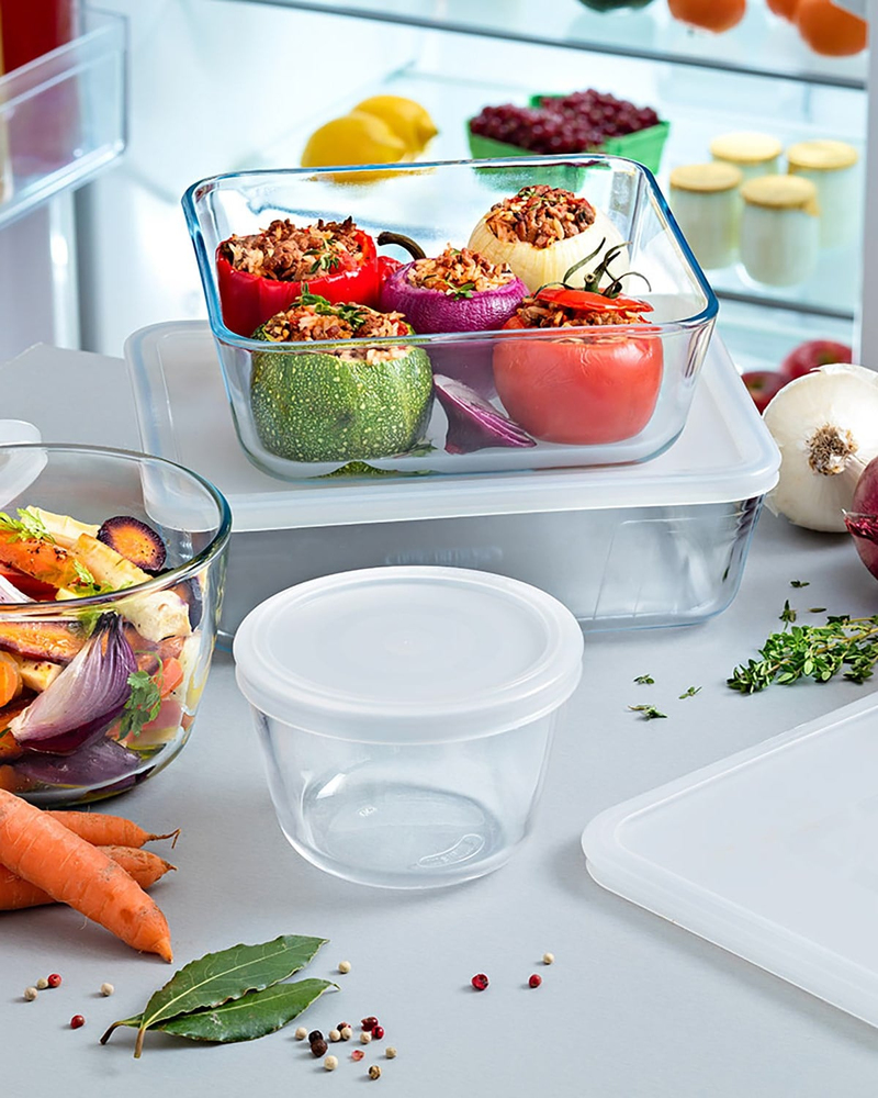 Pyrex Cook&Freeze Cam Dikdörtgen Kapaklı Saklama Kabı 1,6L Renksiz
