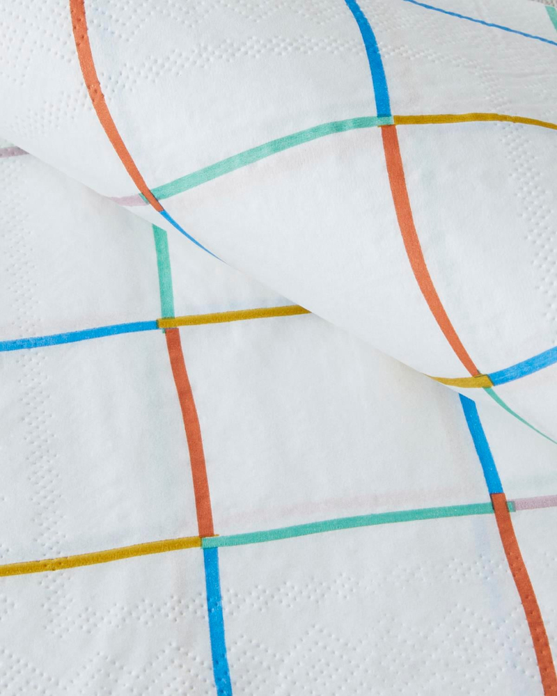 Rainbow Grid Kağıt 20'li Kağıt Peçete 33x33 cm Renkli