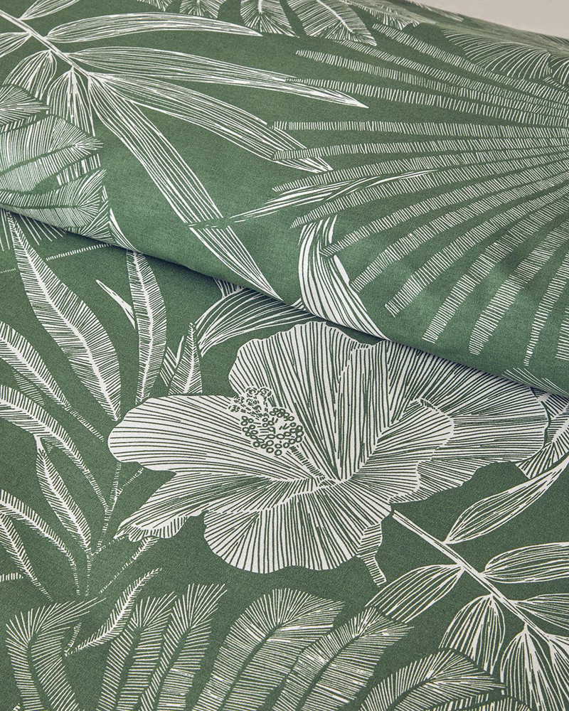 Rainforest Pamuk Çift Kişilik Nevresim Takımı 200x220 cm Yeşil