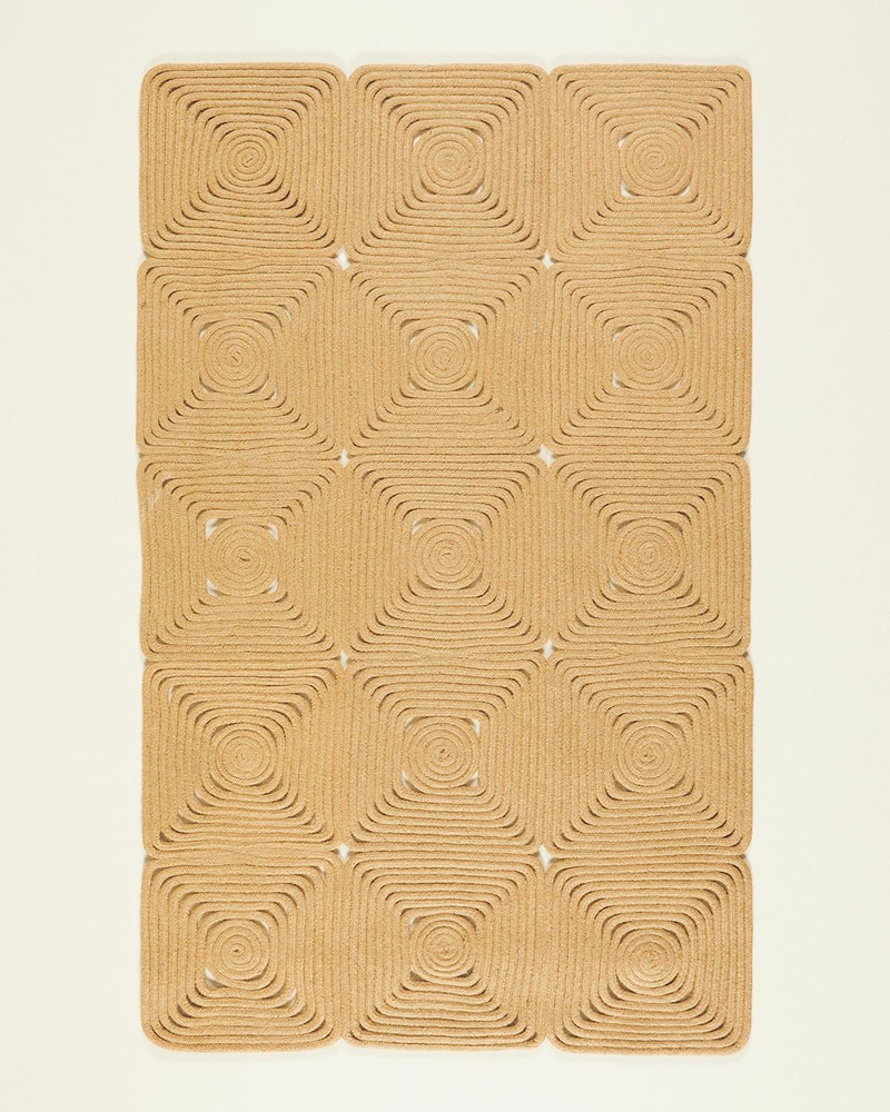 Rectangular Dekoratif Jüt Kilim Naturel